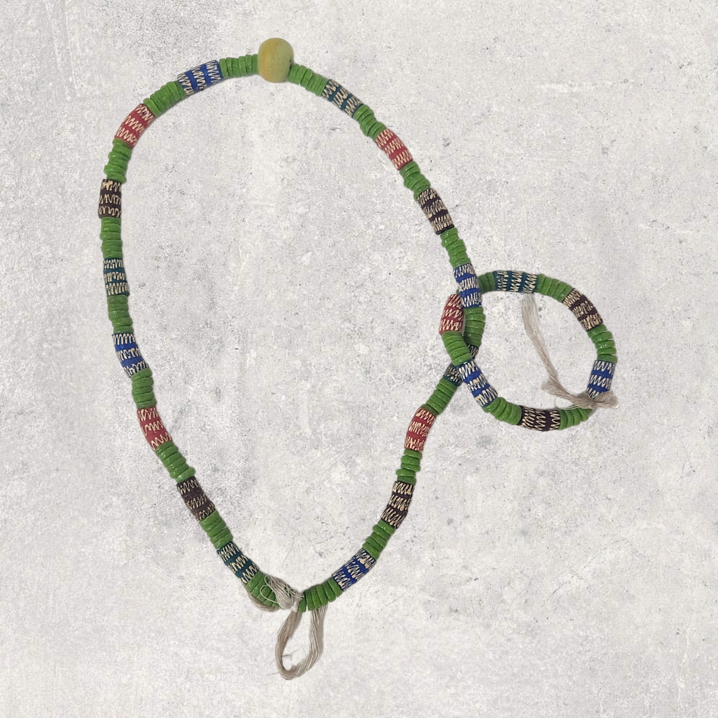 Glass bead necklace & Bracelet from Ghana ( 20th Century - MD African Art