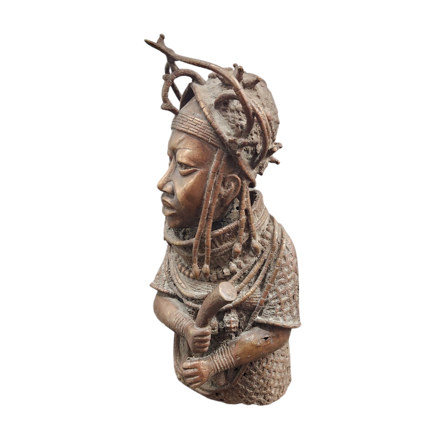Benin Bronze Statue from Nigeria (18th Century) - MD African Art