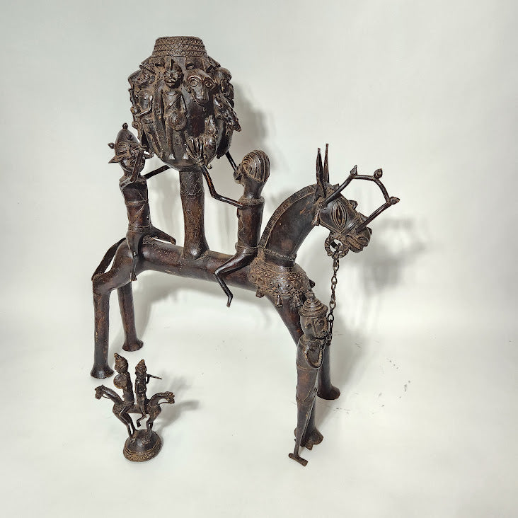 Ogboni Bronze Horse Rider - MD African Art