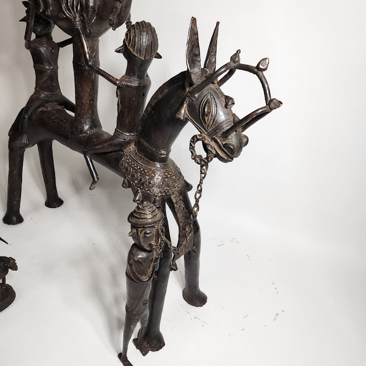 Ogboni Bronze Horse Rider - MD African Art