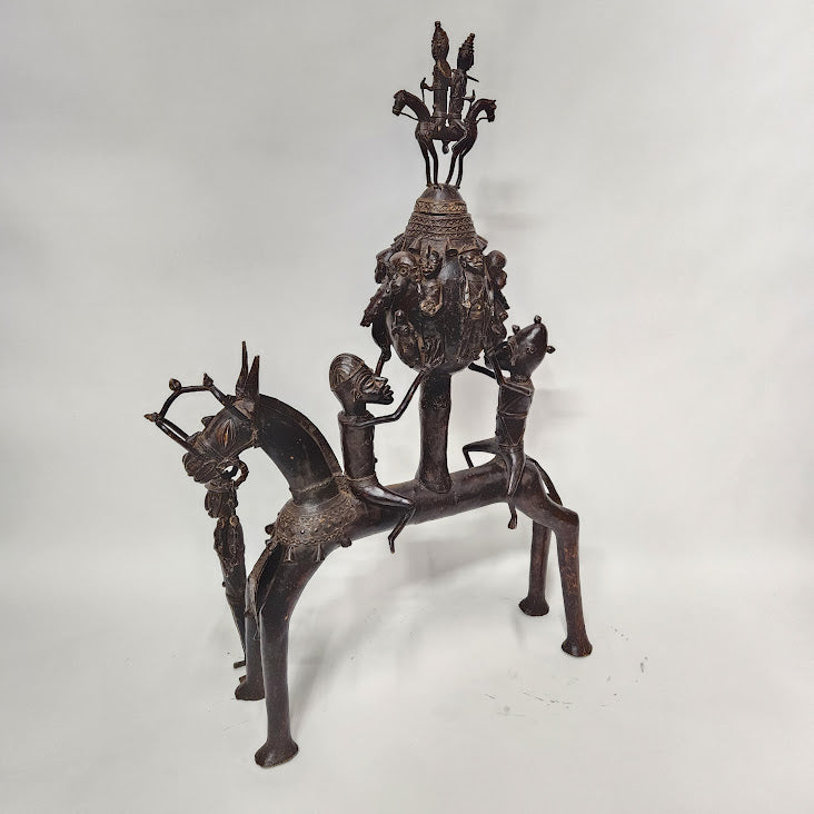 Ogboni Bronze Horse Rider - MD African Art