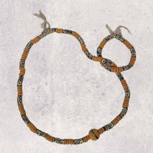 Glass bead necklace & Bracelet from Ghana ( 20th Century) - MD African Art