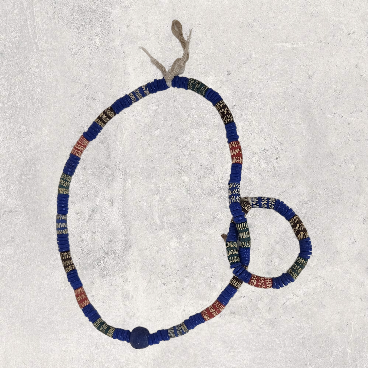 Glass bead necklace & Bracelet from Ghana ( 20th Century) - MD African Art