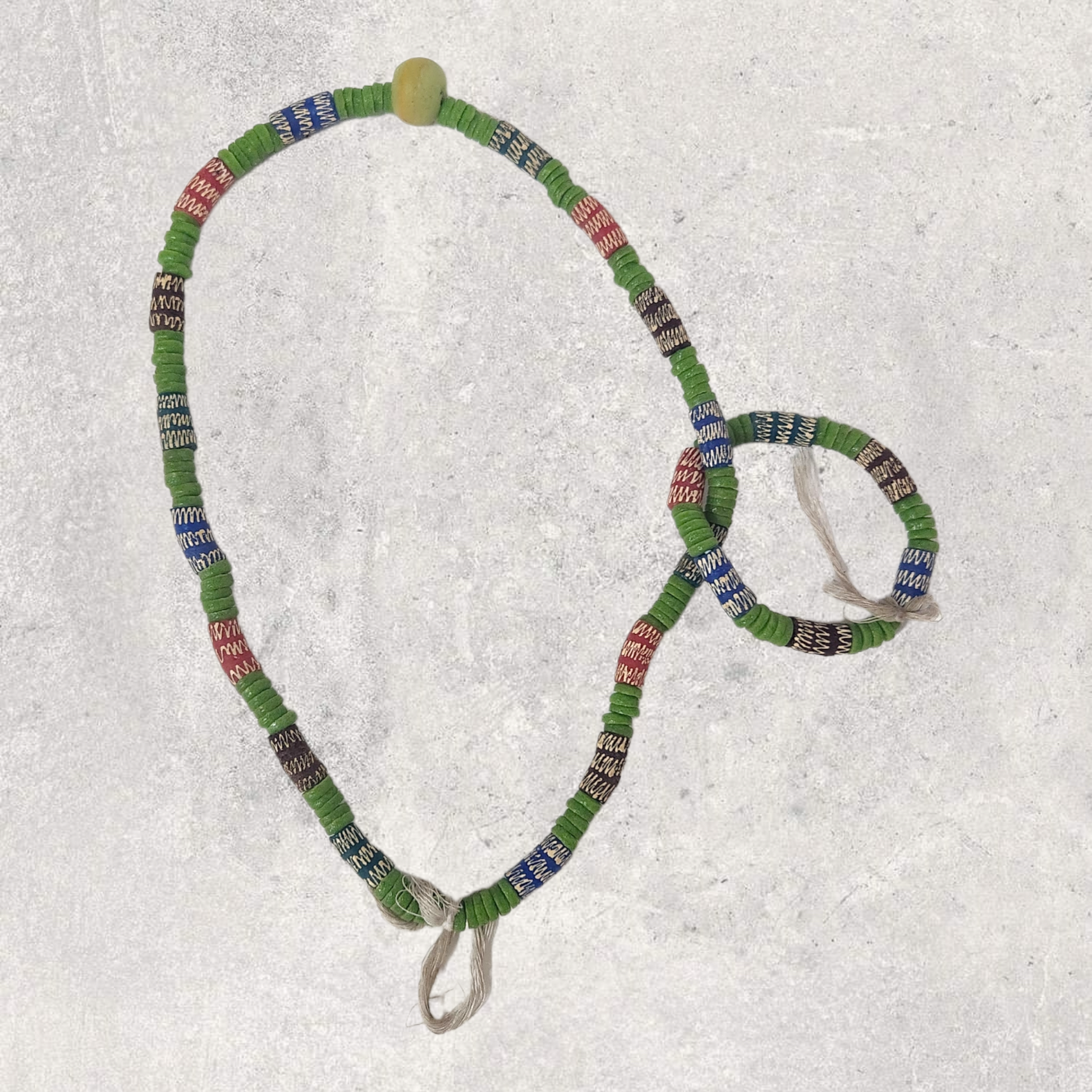 Glass bead necklace & Bracelet from Ghana ( 20th Century - MD African Art